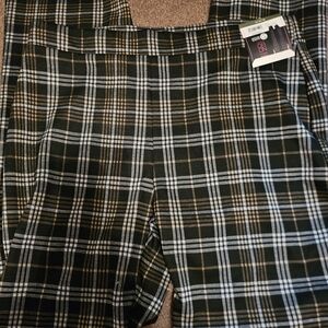 No Boundaries Black and White Plaid Boot Cut Pants